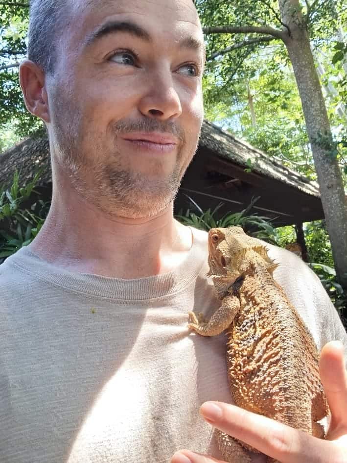 James Kenneth and Draco his Bearded Dragon